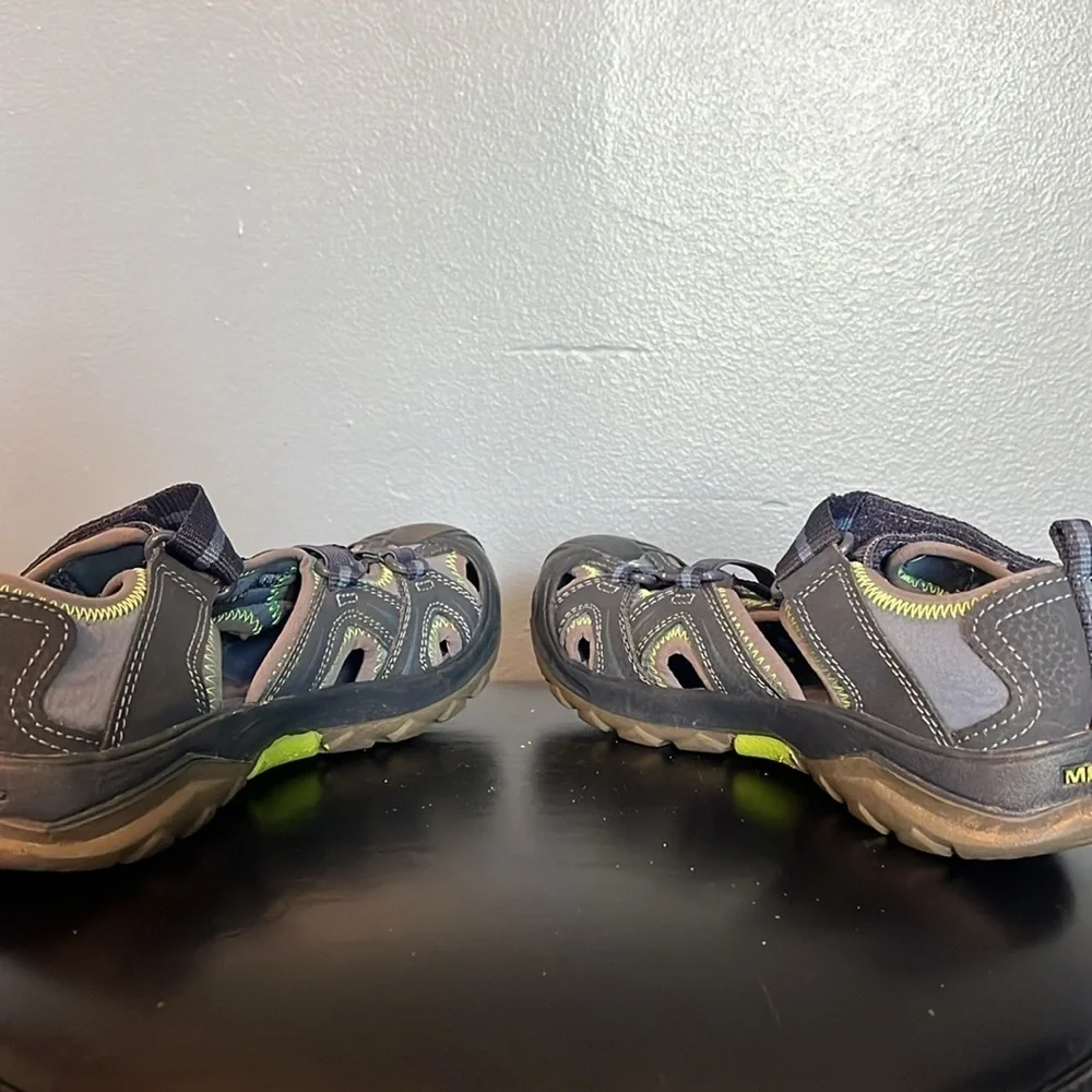 Merrell Hydro Hiker Sandals Boys 2W, leather, gray/blue
